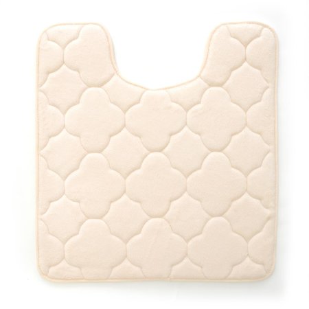BETTERBEDS 21 x 24 in Embroidered Memory Foam Contoured Bath Mat Angora BE372853